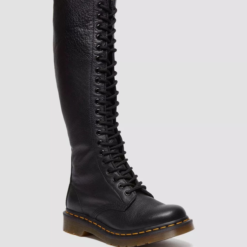 Dr. Martens Women's 1B60 20-Eye Black Virginia Leather High Boots